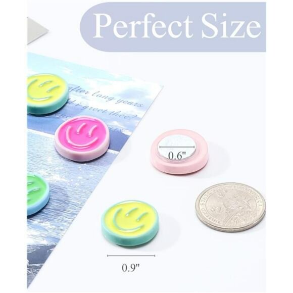 12 piece colorful fridge magnets cute smile face refrigerator locker whiteboard - Picture 3 of 7